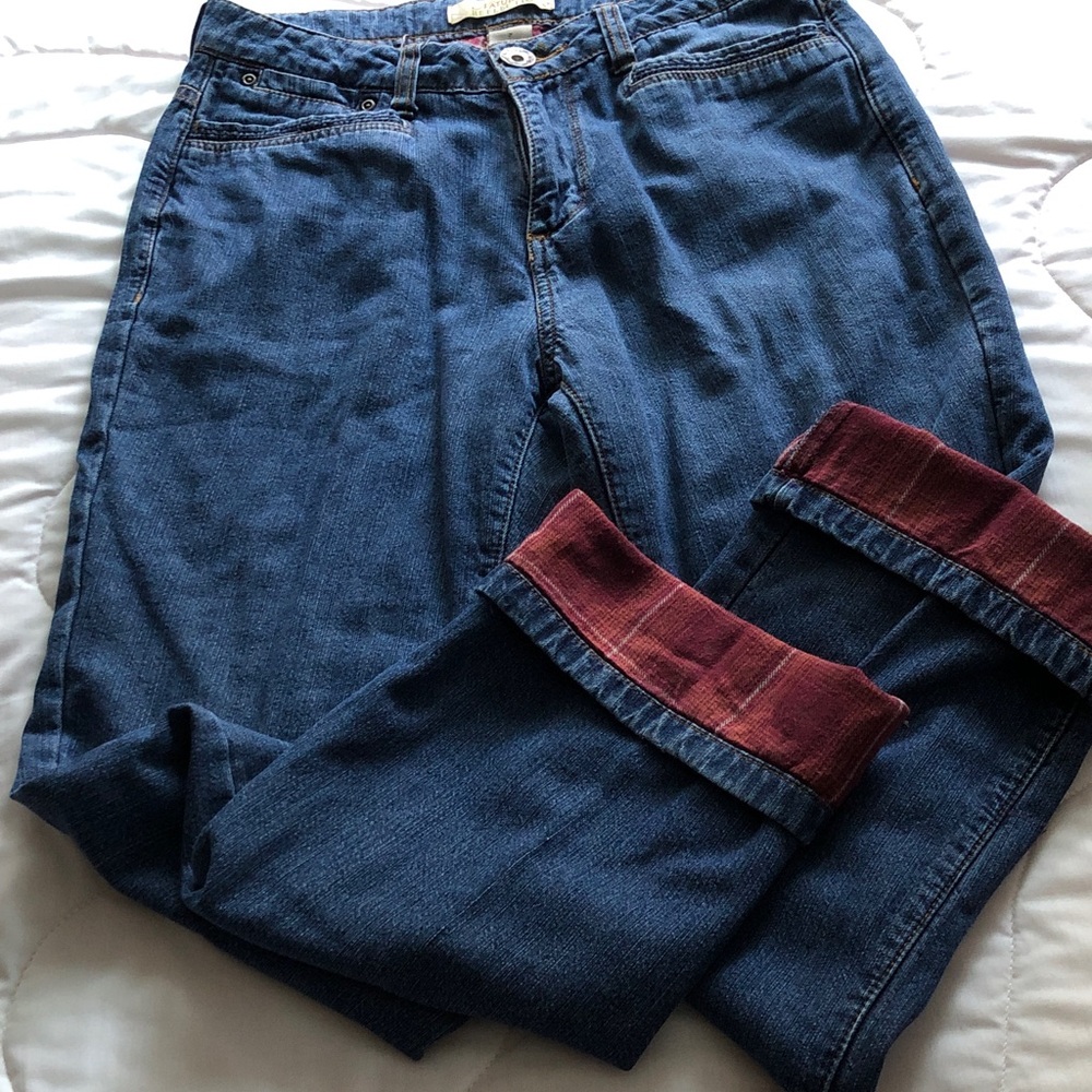 Natural Reflections Blue Denim Fleece Lined Jeans.